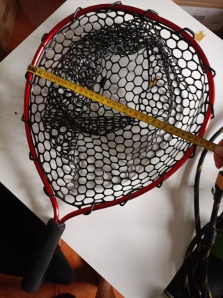Sacadera de pesca roja de mango corto