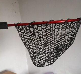 Sacadera de pesca roja de mango corto
