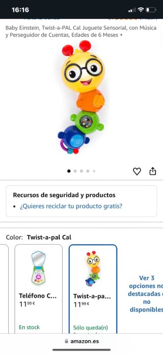Baby Einstein Twist-a-Pal Cal Juguete Sensorial
