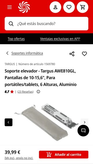 Soporte metálico ajustable para portátil