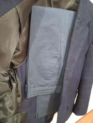 Abito elegante a quadri blu NUOVO