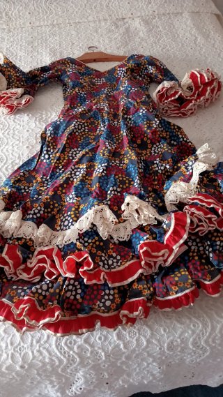 Traje de flamenca volantes talla única