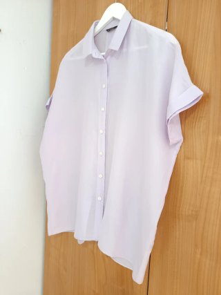 Camisa lino Massimo Dutti lila Talla L