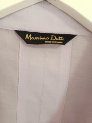 Camisa lino Massimo Dutti lila Talla L