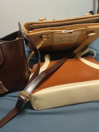 Lote 3 bolsos mujer: beige y marrón
