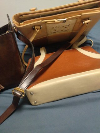 Lote 3 bolsos mujer: beige y marrón