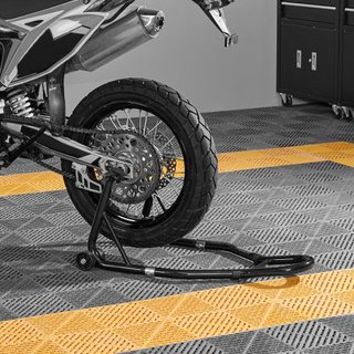 Soporte de Rueda Trasera de Motocicleta, con Espolón de Horquilla U + L, Capacidad de 390 kg Soporte de Rueda Trasera de Motocicleta de Alta Resistencia, para Suzuki Yamaha Honda Kawasaki, Negro