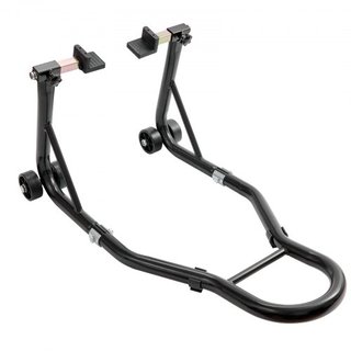 Soporte de Rueda Trasera de Motocicleta, con Espolón de Horquilla U + L, Capacidad de 390 kg Soporte de Rueda Trasera de Motocicleta de Alta Resistencia, para Suzuki Yamaha Honda Kawasaki, Negro