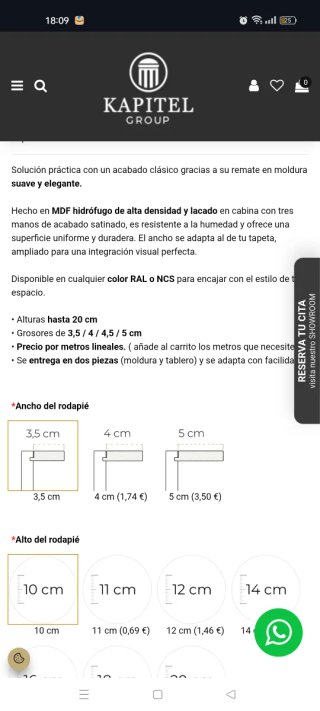 Rodapié blanco lacado cubre tubos