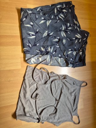 Top lencero dorado y beige