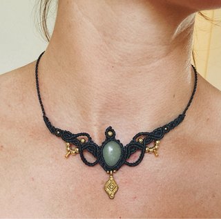 Collar macramé de Cuarzo estilo boho