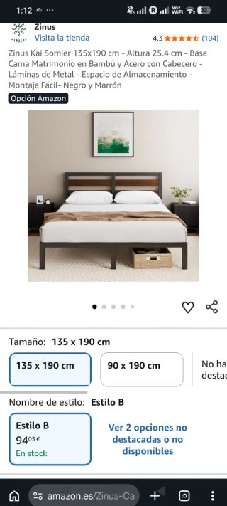 Somier Zinus Kai 135x190cm