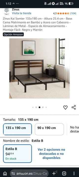 Somier Zinus Kai 135x190cm