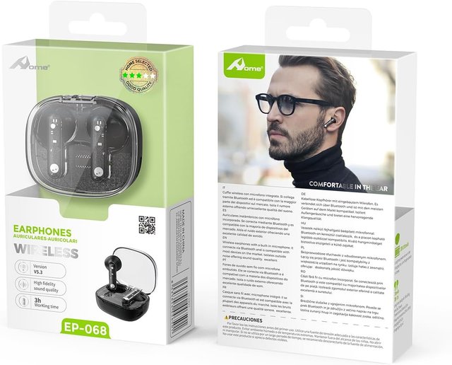 Auricolari Bluetooth 5.3 Wireless Neri