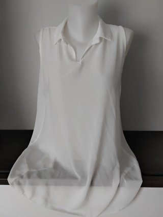 Blusa sin mangas semitransparente