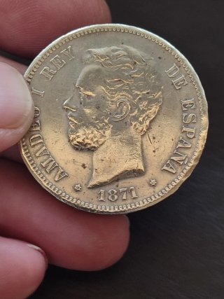 5 Pesetas Amadeo I 1871