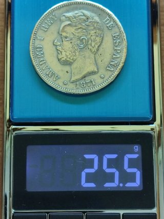 5 Pesetas Amadeo I 1871