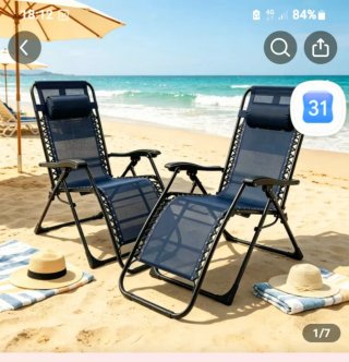 2 Sillones Plegables Playa/Terraza Azul