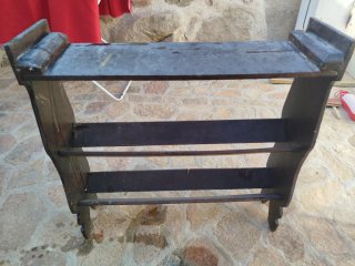 Zapatero madera y metal para restaurar 59*19*70