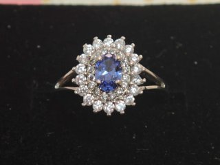 Anillo Plata Ley Tanzanita Natural Azul