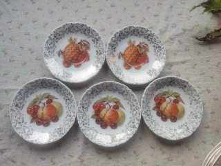 5 Platitos Porcelana Santa Clara Frutas