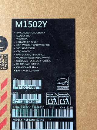 Portátil Asus Vivobook Plata/Blanco