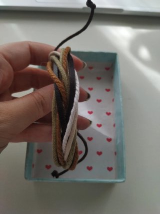 Pulsera cuero sintético y cuerda trenzada