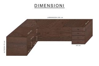 Scrivania angolare ufficio in legno marrone