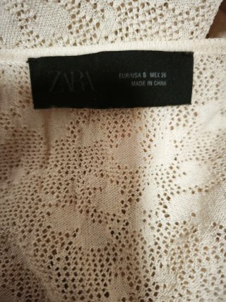 Vestido Zara calado beige talla única