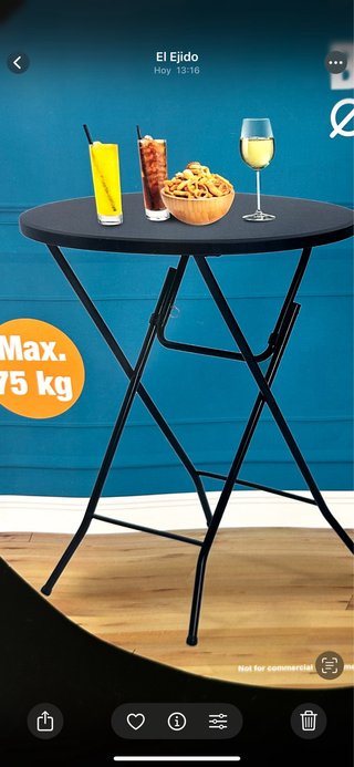 Mesa alta plegable 80x110 cm