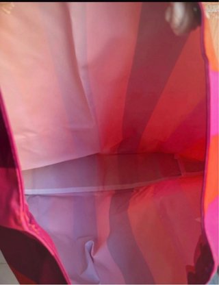 Borsa a righe con manici in corda