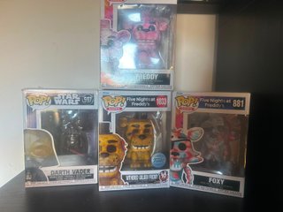 4 Funko Pops: Star Wars y Five Nights at Freddy's