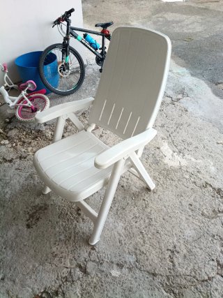 Hamaca de patio plegable blanca