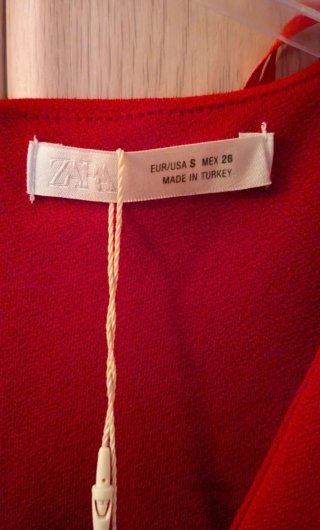 Vestido Rojo Zara Lazo