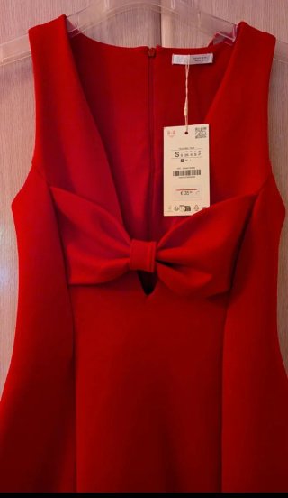 Vestido Rojo Zara Lazo