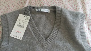 Chaleco Zara Gris Talla S