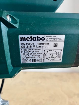 Metabo KS 216 M Lasercut + disco nuevo Ø216 mm
