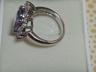 Anillo Plata Ley Tanzanita Gigante