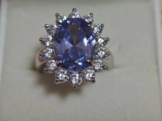 Anillo Plata Ley Tanzanita Gigante