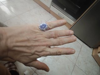 Anillo Plata Ley Tanzanita Gigante