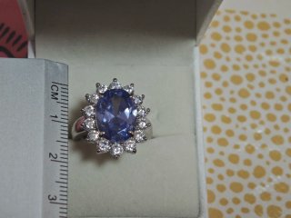 Anillo Plata Ley Tanzanita Gigante
