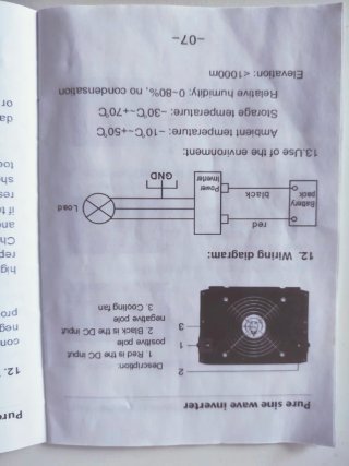 Inversor de Tensión 12V DC-AC 2500W