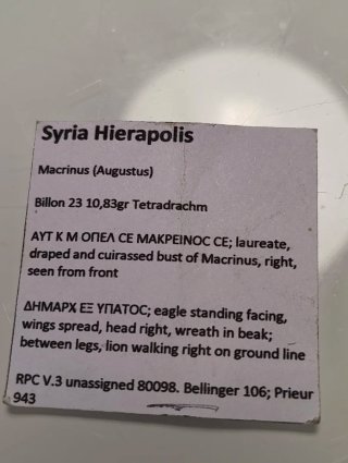 Moneda Romana Siria Hierapolis Macrino