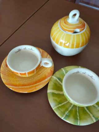 Set 2 tazzine caffè Thun con zuccheriera