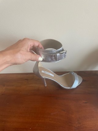 Sandalias Mango plateadas talla 36