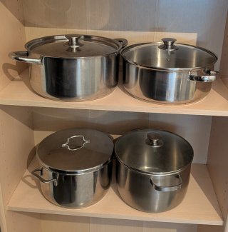 Set 4 Ollas Acero Inoxidable.