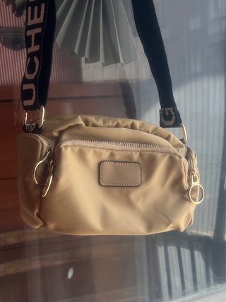Bolso de hombro bandolera beige 5 compartimentos