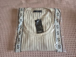 Camiseta Mango Canalé Talla S Beige Nueva