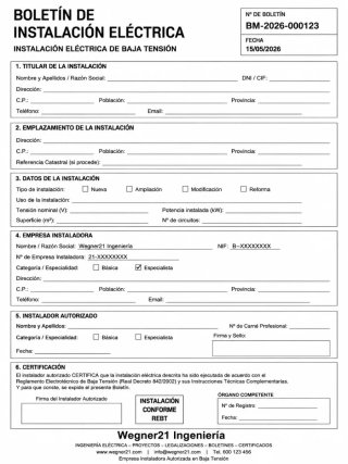 Boletin eléctrico y expedientes toda ESPAÑA