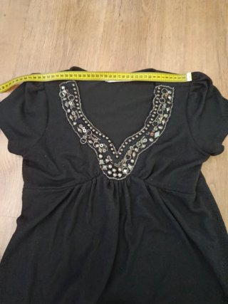Blusón negro Itry Fashion pedrería talla M